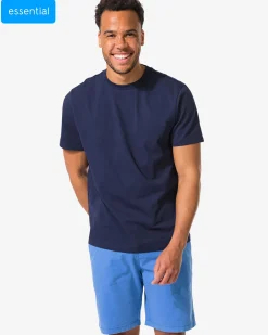 heren T-shirt regular fit donkerblauw