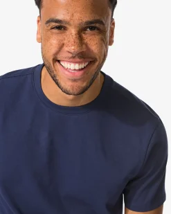 heren T-shirt regular fit donkerblauw