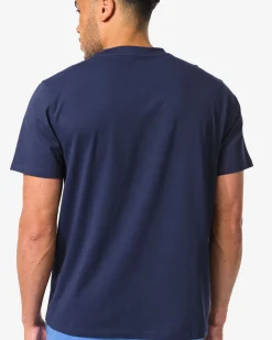 heren T-shirt regular fit donkerblauw