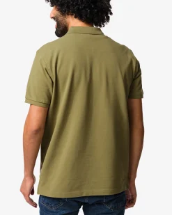 herenpolo Denton regular fit piqué middengroen