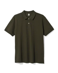 herenpolo Denton regular fit piqué donkergroen