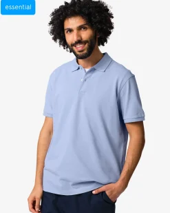 herenpolo Denton regular fit piqué lichtblauw