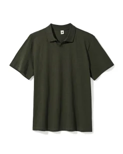 herenpolo Jack slub donkergroen