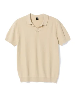 herenpolo Kris structuur beige