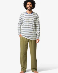 herenpyjama Jonas jersey retro gebroken wit