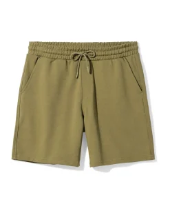 herenshort regular fit sweatstof middengroen