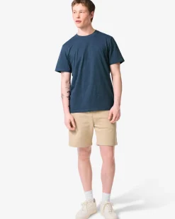 herenshort regular fit sweatstof beige