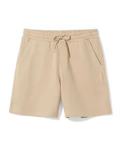 herenshort regular fit sweatstof beige