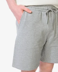 herenshort regular fit sweatstof grijsmelange