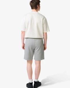 herenshort regular fit sweatstof grijsmelange