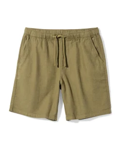 herenshort Wes regular fit poplin middengroen