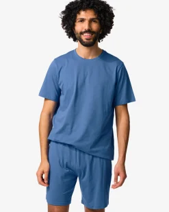 herenshortama Jaap jersey middenblauw