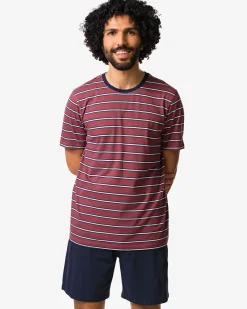 herenshortama Jaap jersey retro donkerblauw
