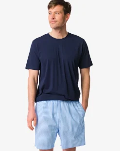 herenshortama Philip jersey strepen lichtblauw