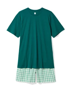 herenshortama Philip jersey ruiten middengroen