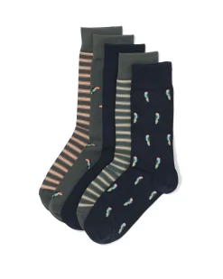 herensokken dieren - 5 paar donkerblauw