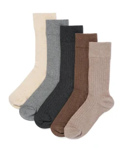 herensokken melange - 5 paar beige