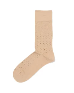 herensokken rib stippen beige