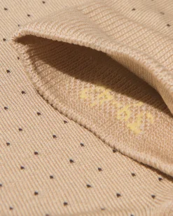 herensokken rib stippen beige