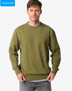 herentrui Daryl regular fit sweatstof middengroen