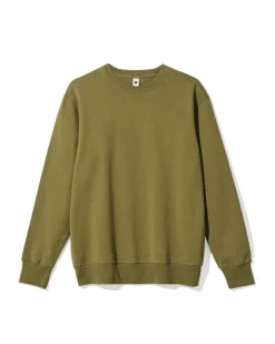 herentrui Daryl regular fit sweatstof middengroen