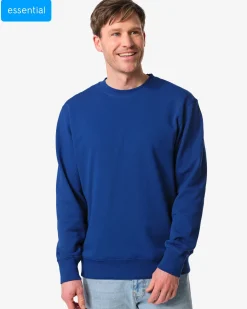 herentrui Daryl regular fit sweatstof felblauw