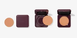 hervulbaar poederdoosje voor mattifying of bronzer poeder donkerrood
