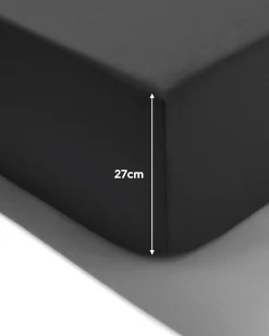 hoeslaken 80x200cm zacht katoen donkergrijs