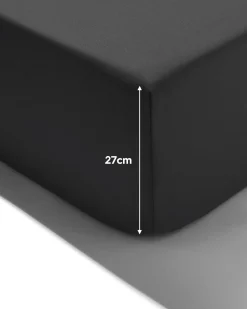 hoeslaken 90x200cm zacht katoen donkergrijs