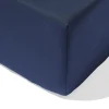 hoeslaken 90x220cm zacht katoen donkerblauw