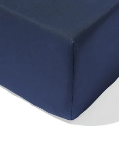 hoeslaken 90x220cm zacht katoen donkerblauw