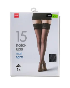 hold ups met kant - matt 15 denier zwart