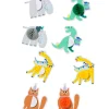 honeycomb stickers feestbeesten - 8 stuks