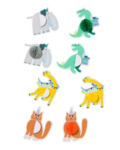 honeycomb stickers feestbeesten - 8 stuks