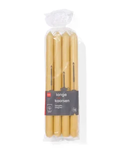 huishoudkaars ⌀2.2x29cm lichtgeel - 12 stuks