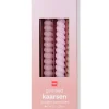 huishoudkaarsen ⌀2.2x25cm draai roze - 4 stuks