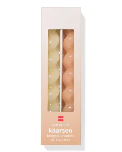 huishoudkaarsen ⌀2.2x20cm draai naturel - 2 stuks