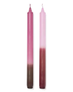 huishoudkaarsen ⌀2.2x25cm kleurverloop roze - 2 stuks