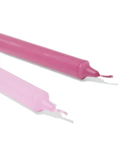 huishoudkaarsen ⌀2.2x25cm kleurverloop roze - 2 stuks