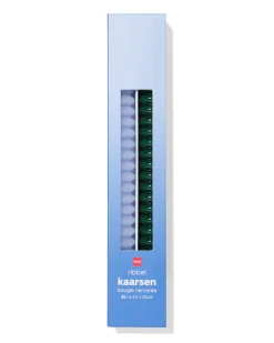 huishoudkaarsen ⌀2.2x25cm ribbel blauw - 2 stuks