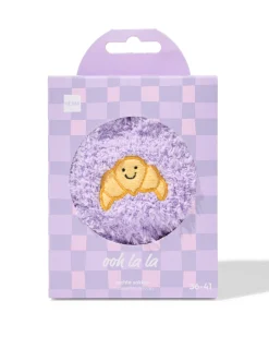huissokken maat 36-41 fluffy croissant lila