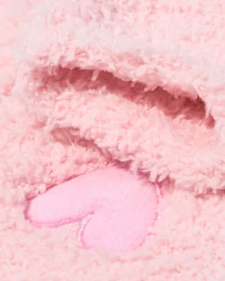 huissokken maat 36-41 fluffy hartje lichtroze