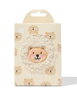 huissokken maat 36-41 fluffy teddybeer crème