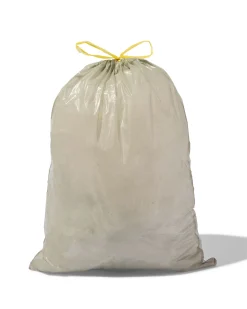 huisvuilzakken met trekband 60L gerecycled plastic - 15 stuks