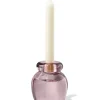 2-in-1 kandelaar 8.5x10cm glas transparant roze