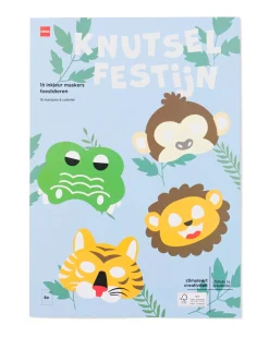 inkleur maskers feestdieren - 16 stuks