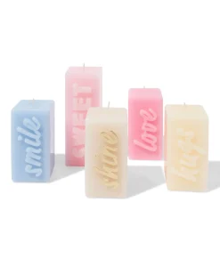 kaars 12.5cm 'love' roze