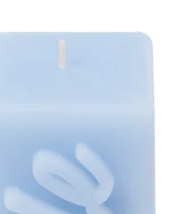kaars 12.5cm 'smile' lichtblauw
