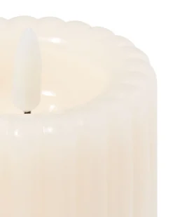 kaars LED ribbel ivoor