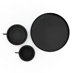 kaarsonderzetter - Ø 25 cm - zwart